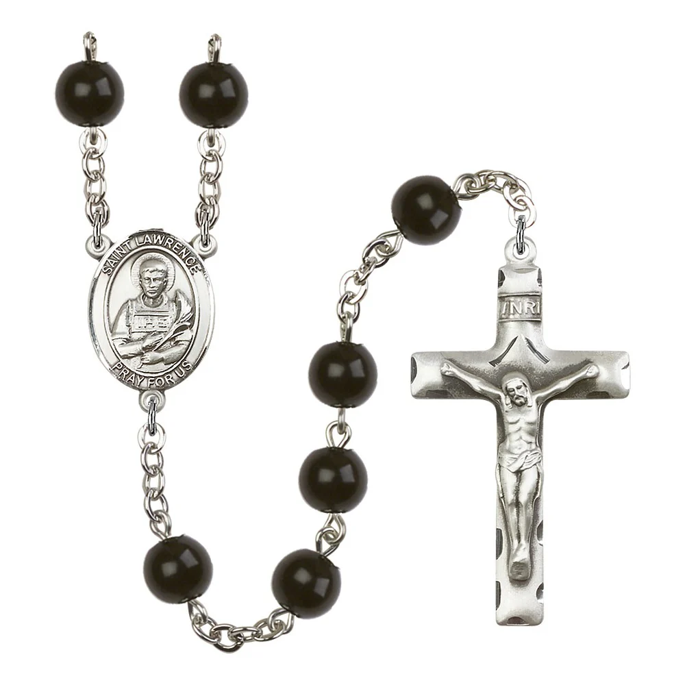 St. Lawrence 7mm Black Onyx Rosary