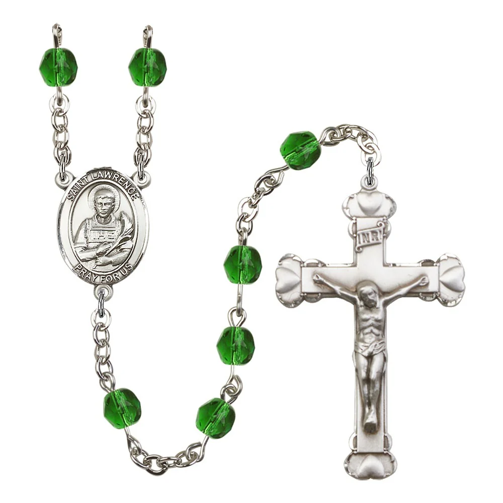 St. Lawrence Green May Rosary 6mm