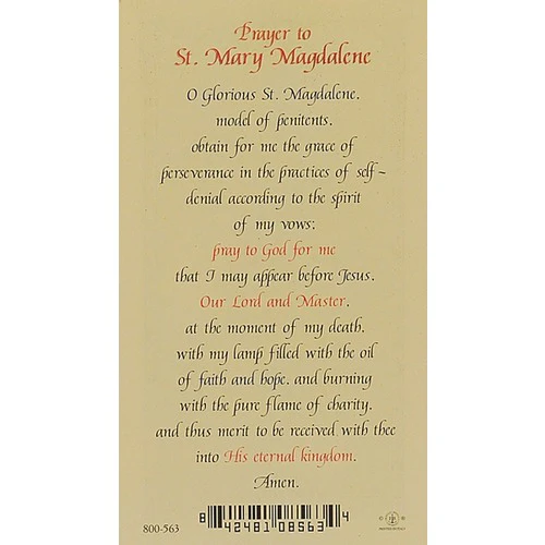 St. Mary Magdalene - Prayer Card - Image 2