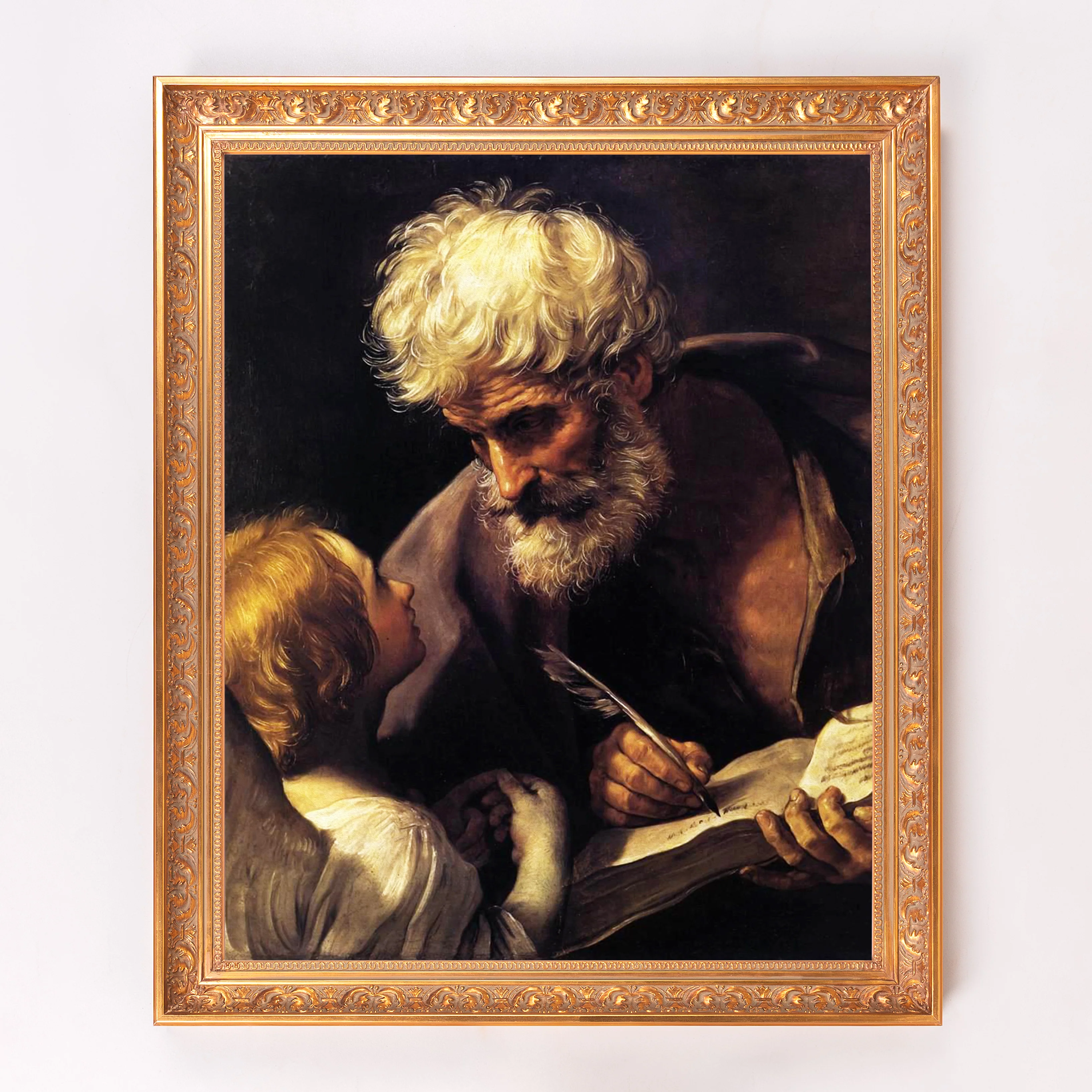 St. Matthew & the Angel Framed Canvas - Sacred Signature Collection - Image 2