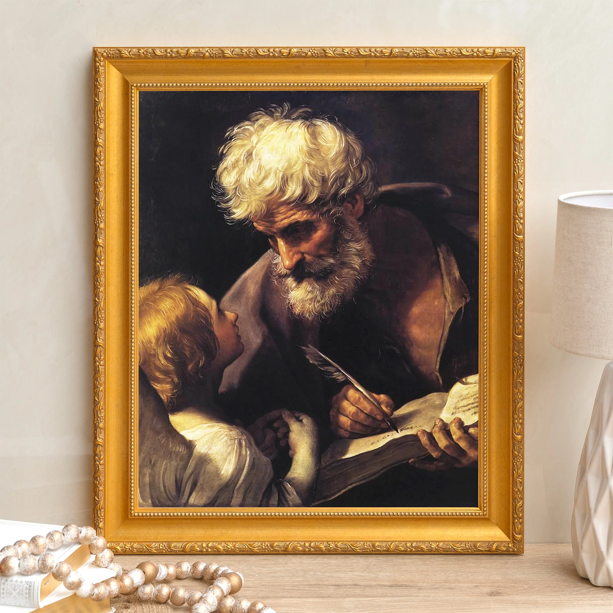 St. Matthew & the Angel Framed Canvas - Sacred Signature Collection - Image 4