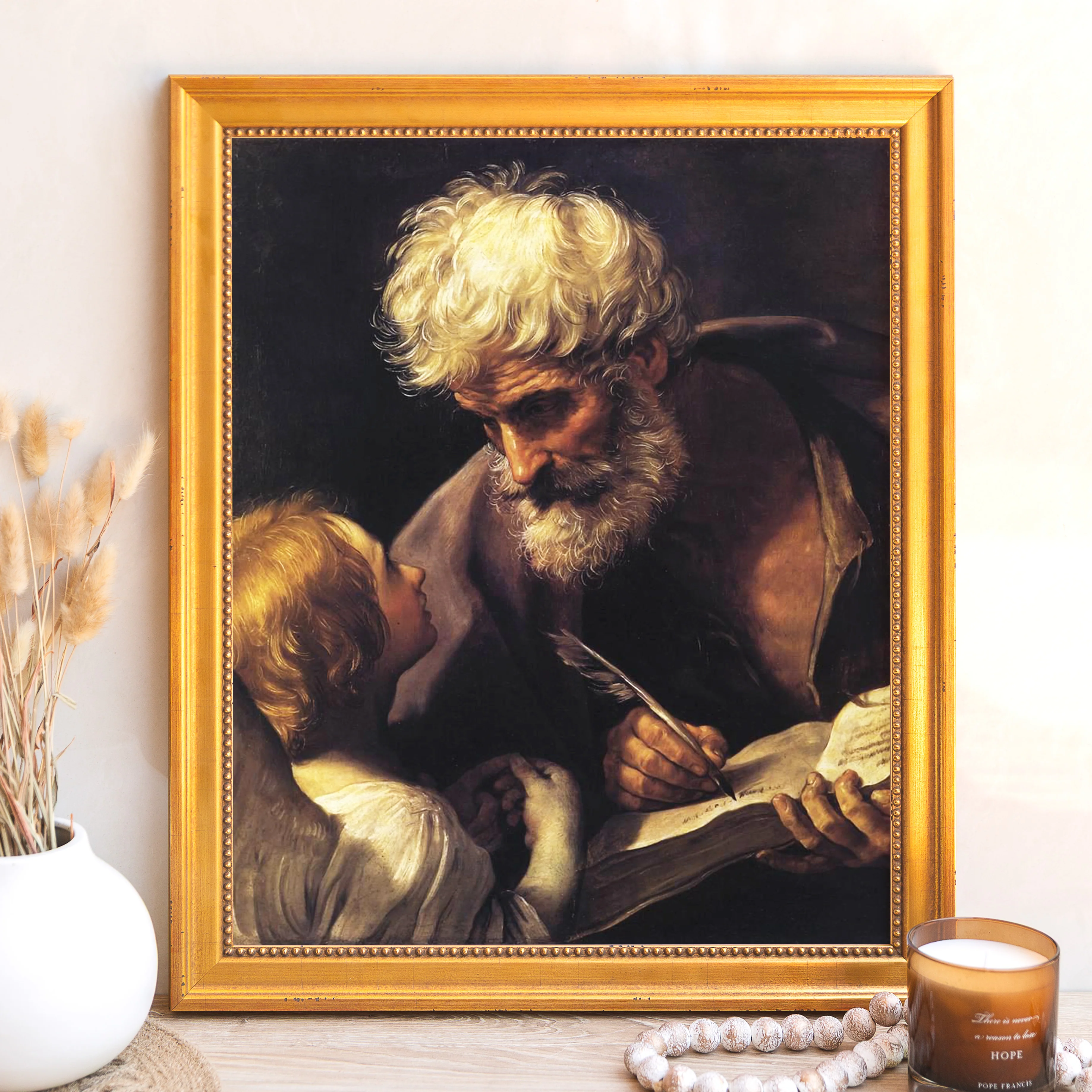 St. Matthew & the Angel Framed Canvas - Sacred Signature Collection - Image 7