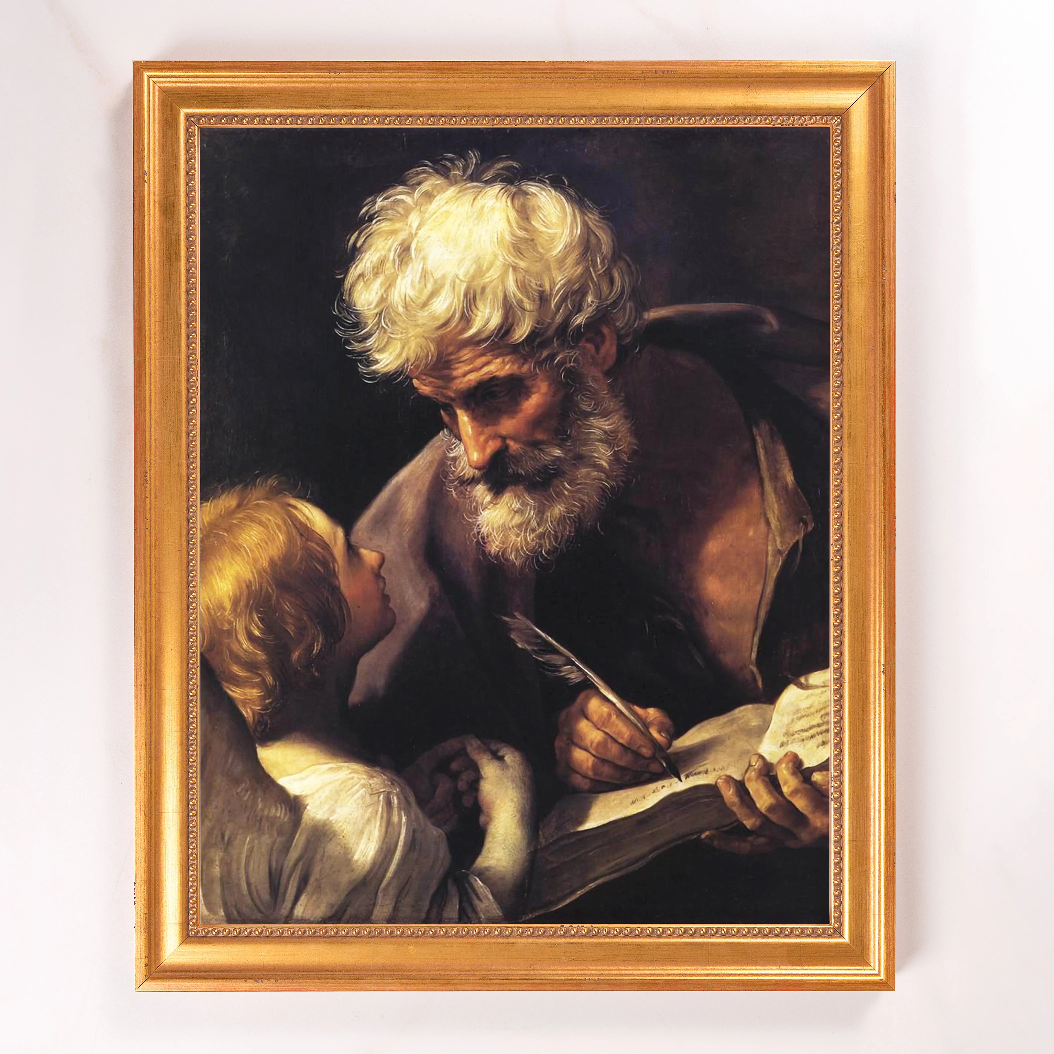 St. Matthew & the Angel Framed Canvas - Sacred Signature Collection - Image 8