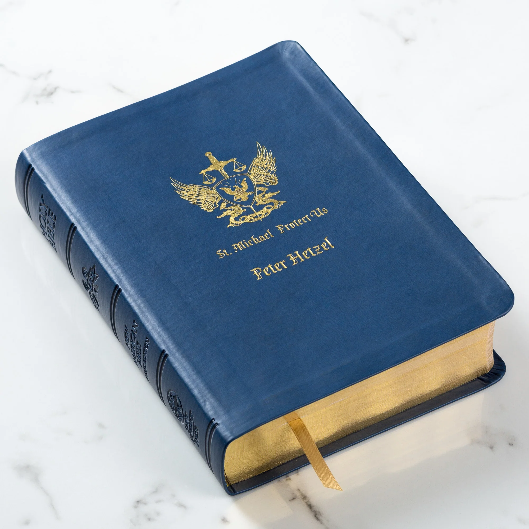 St. Michael Protect Us Navy Bible - Image 4