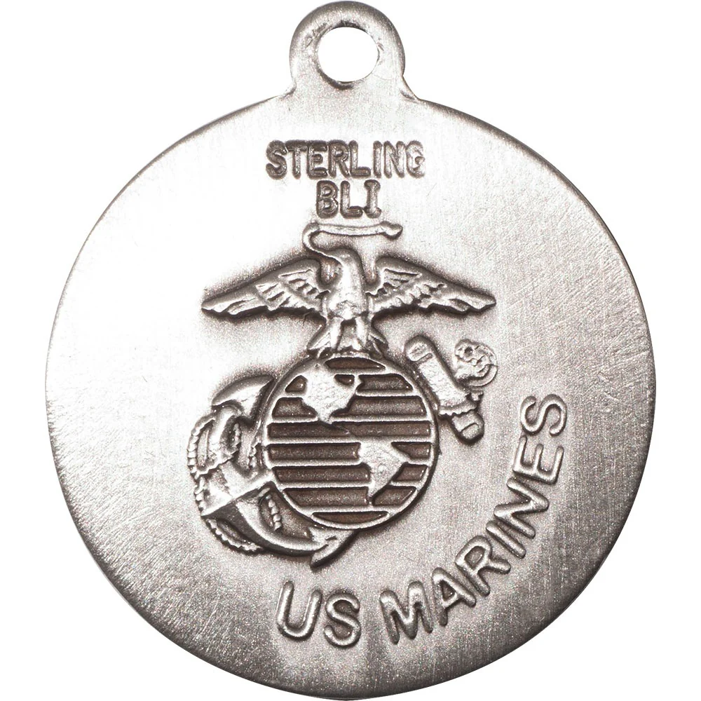 St. Michael Sterling Silver Round Military Necklaces - 24" - Image 3