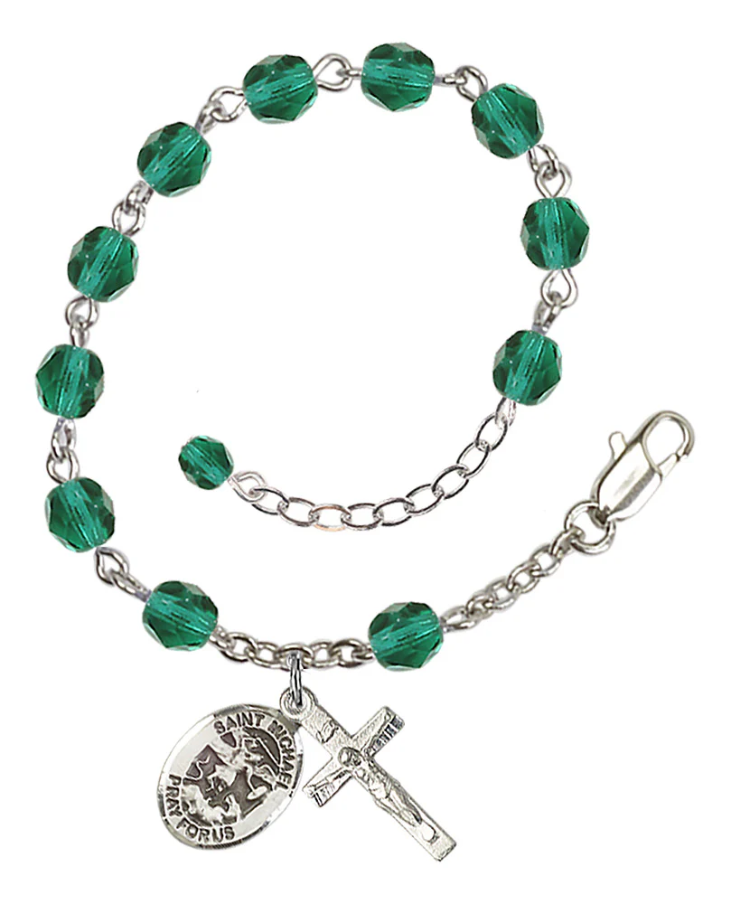 St. Michael the Archangel Crystal Birthstone Rosary Bracelet - Multiple Birthstones - Image 12