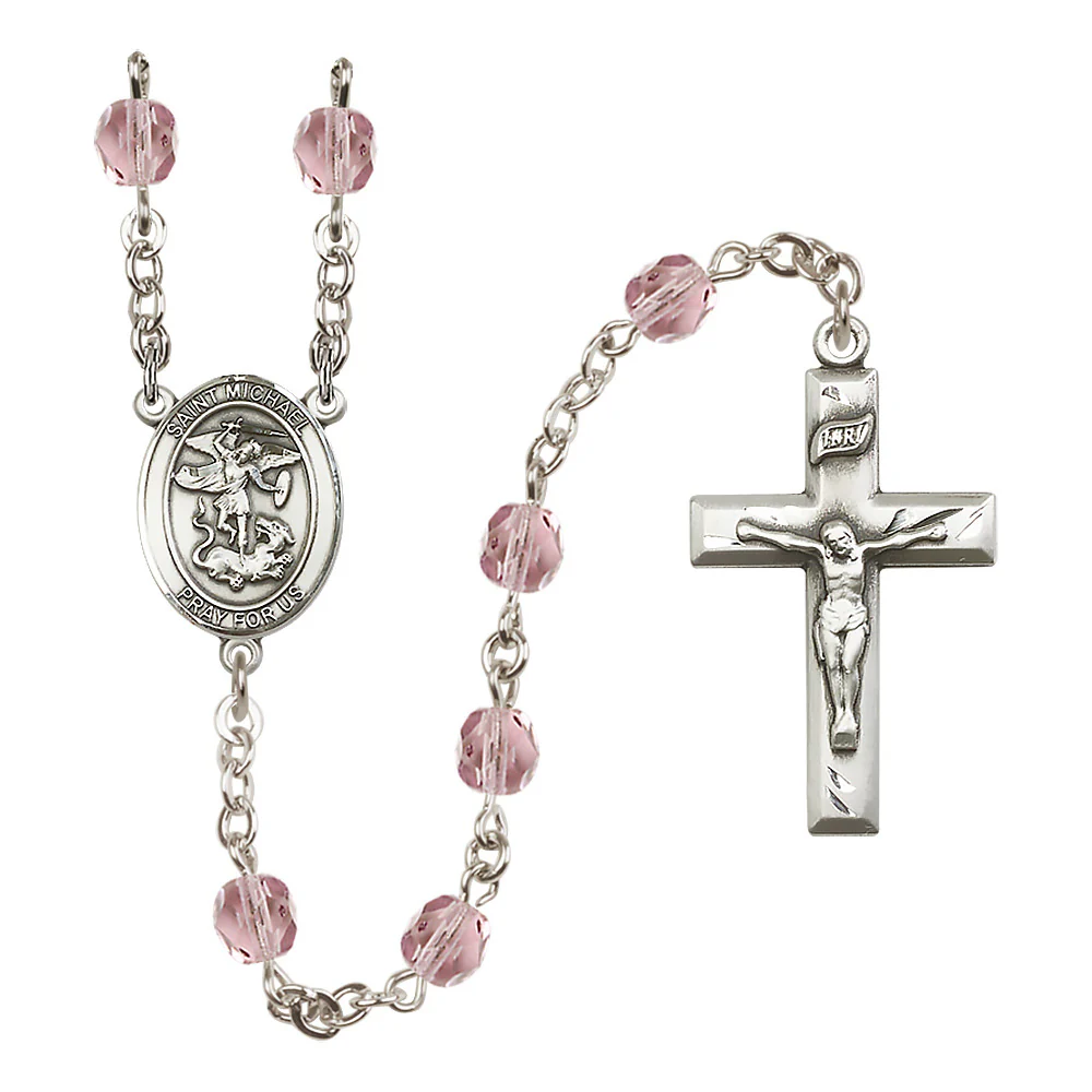 St. Michael the Archangel Crystal Birthstone Rosary - Multiple Birthstones - Image 4