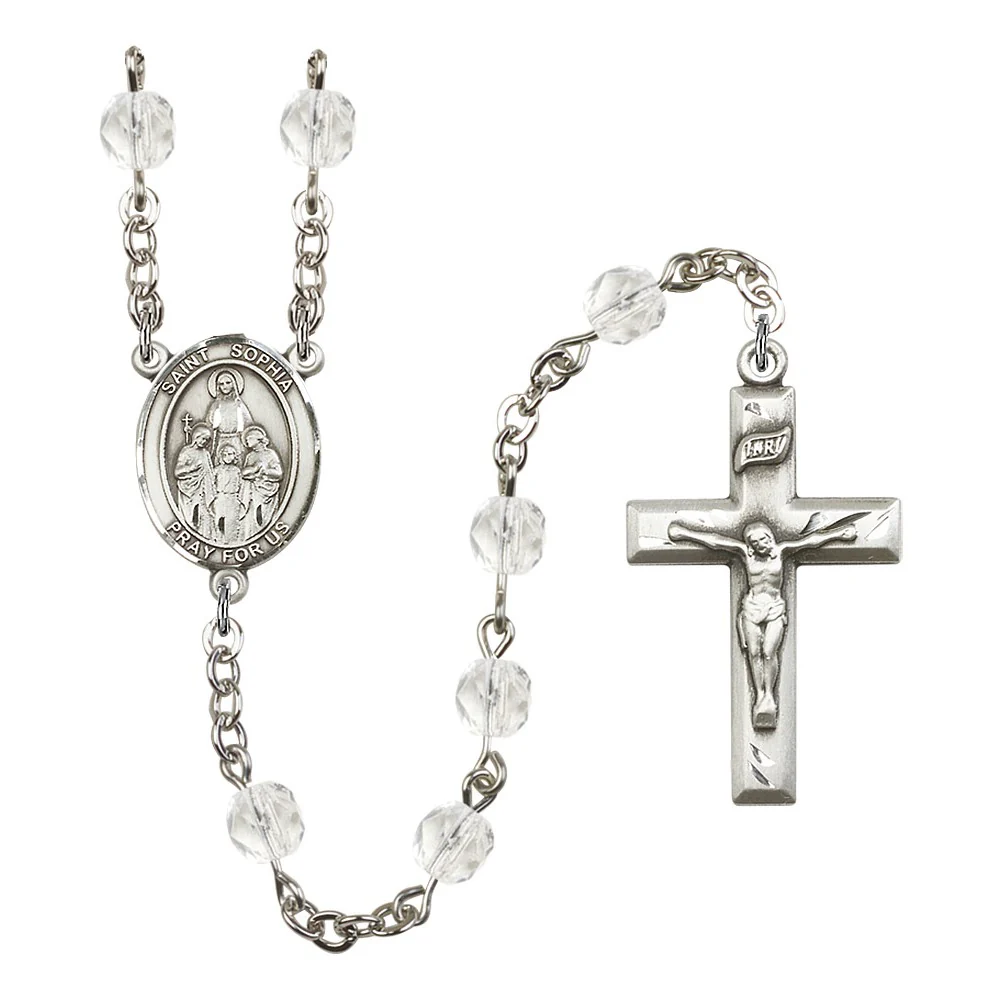 St. Sophia Crystal April Rosary 6mm