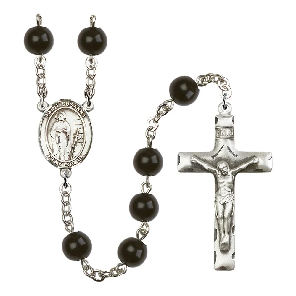 St. Susanna 7mm Black Onyx Rosary