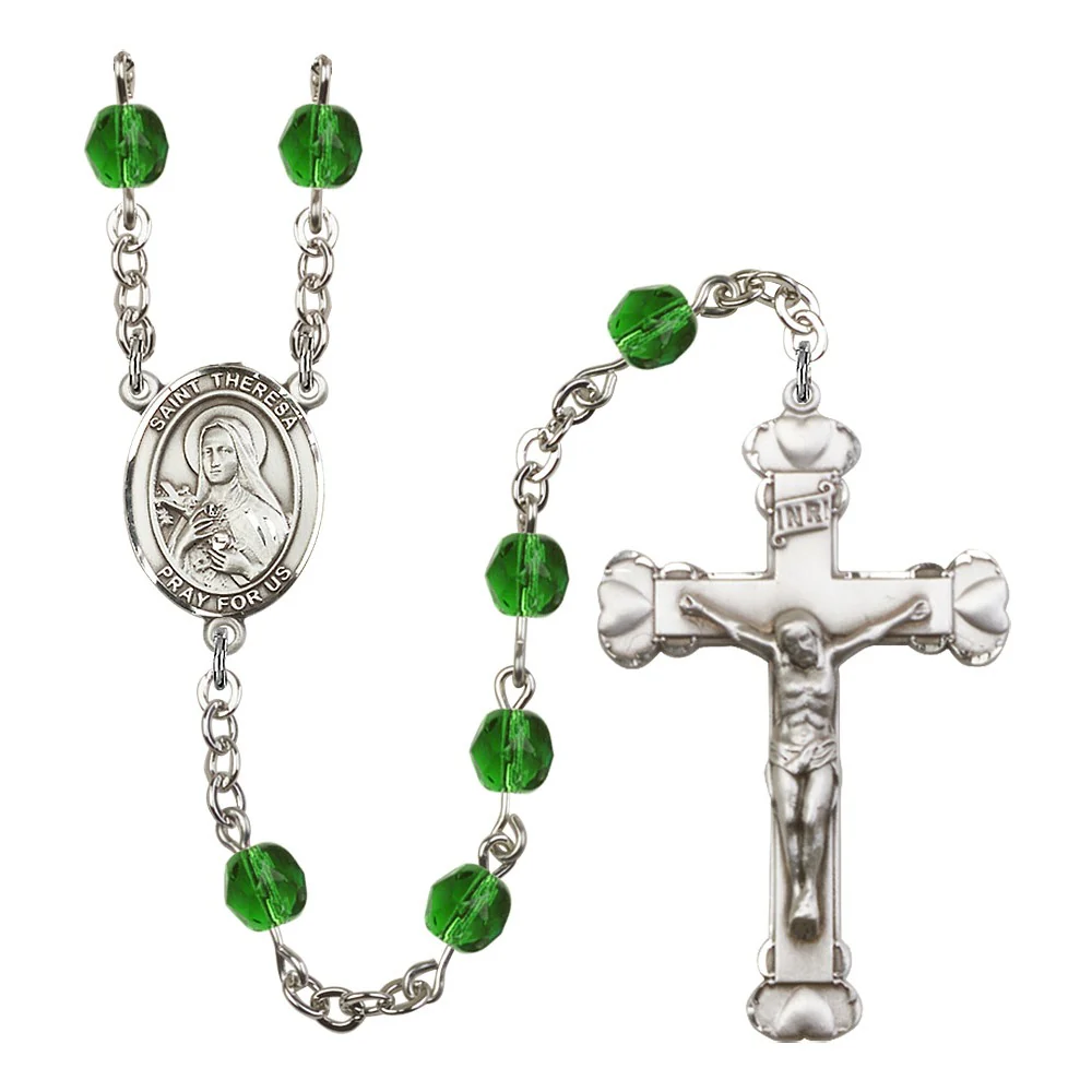 St. Theresa Green May Rosary 6mm