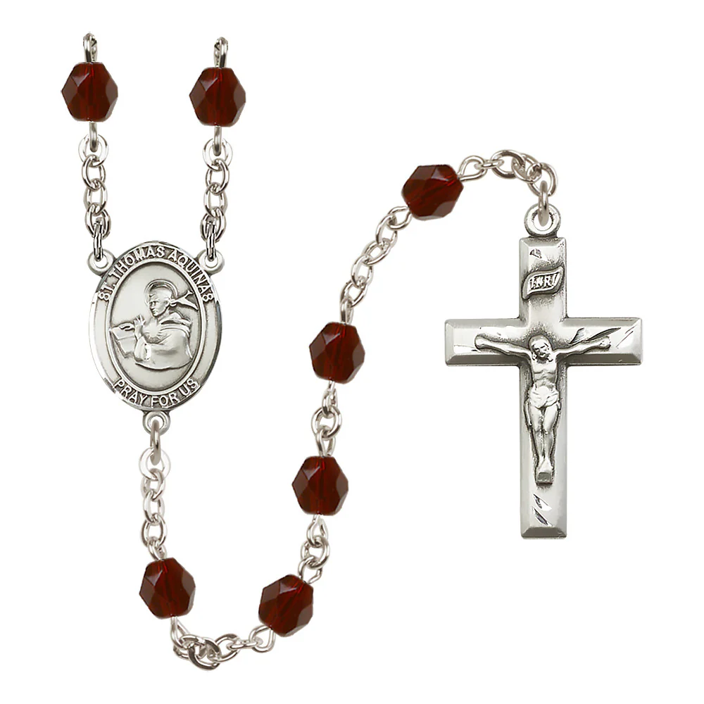 St. Thomas Aquinas Crystal Birthstone Rosary - Multiple Birthstones