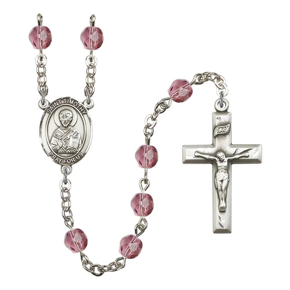 St. Timothy Purple February Rosary 6mm