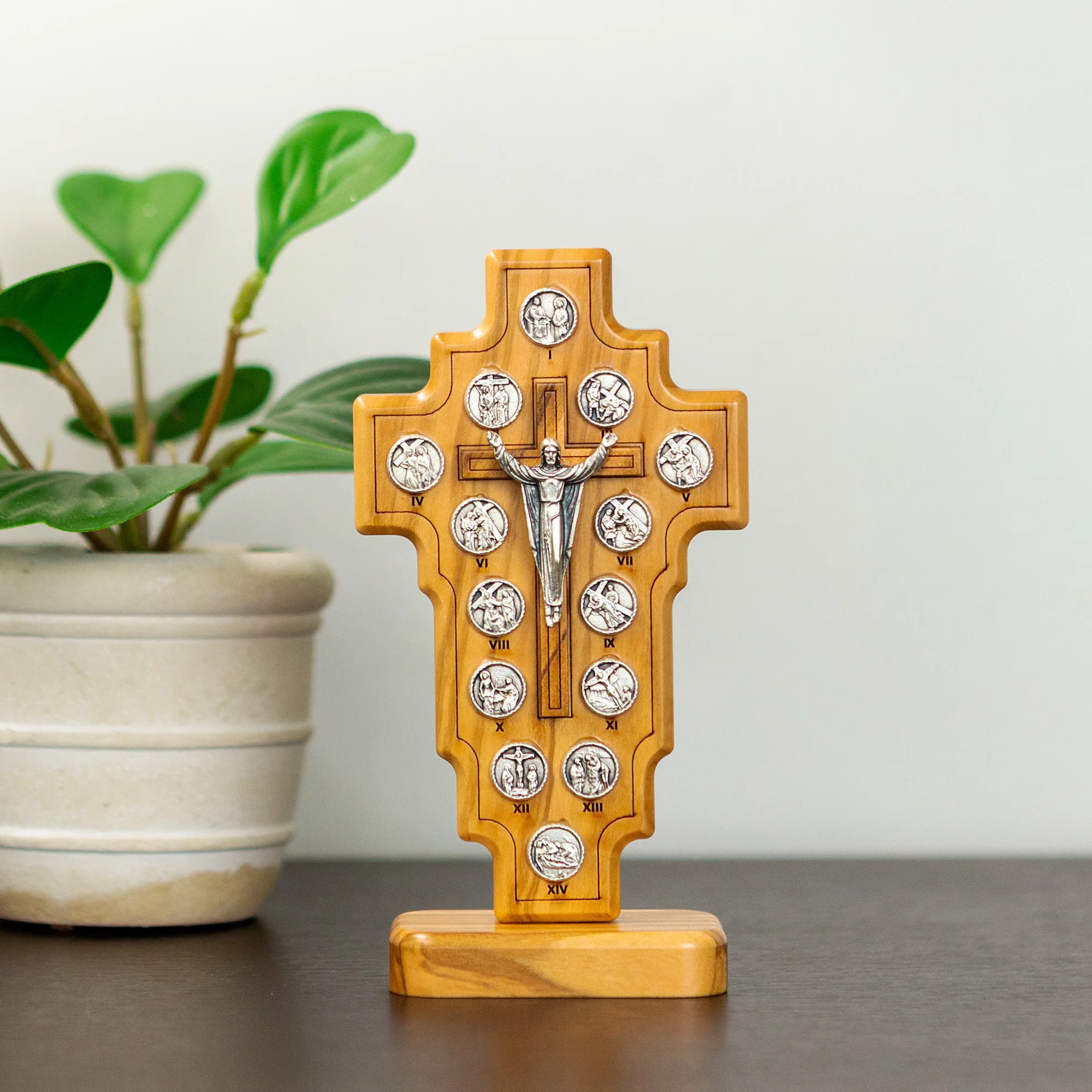 Stations of the Cross Wood Standing Cross