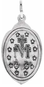 Sterling Silver 23x15mm Badge-Shaped Miraculous Medal - Image 2
