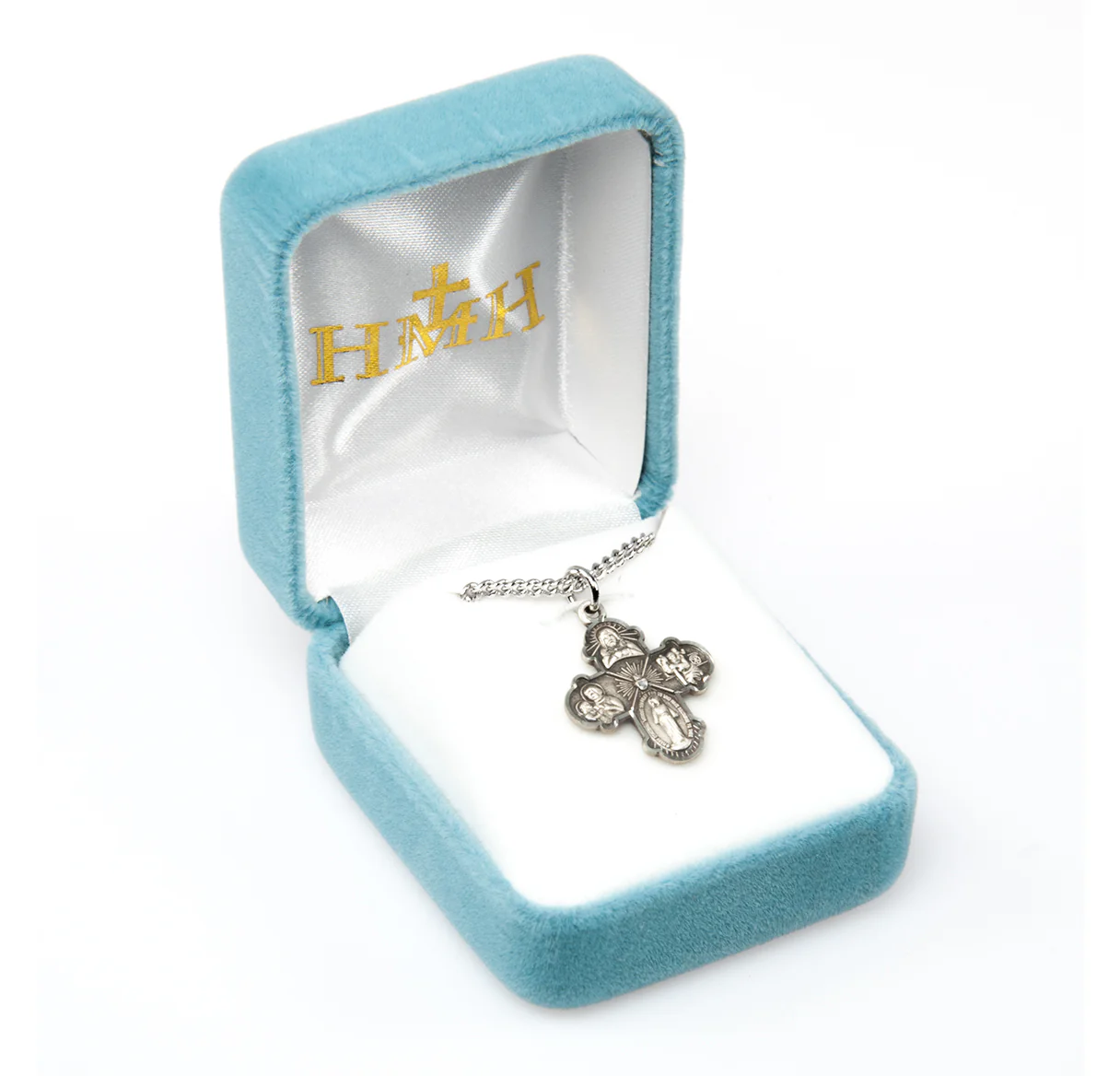 Sterling Silver Budded 4-Way Medal Necklace - Image 3