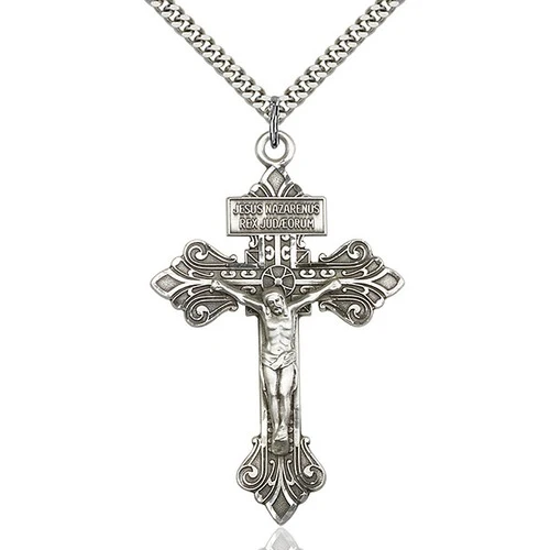 Sterling Silver Crucifix Pendant 2 1/8 X 1 3/8"
