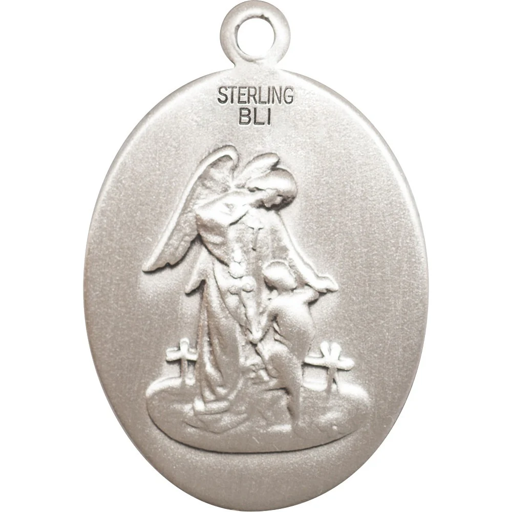 Sterling Silver Guardian Angel/Soccer Pendant