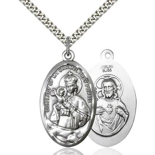 Sterling Silver Our Lady of Mount Carmel Pendant