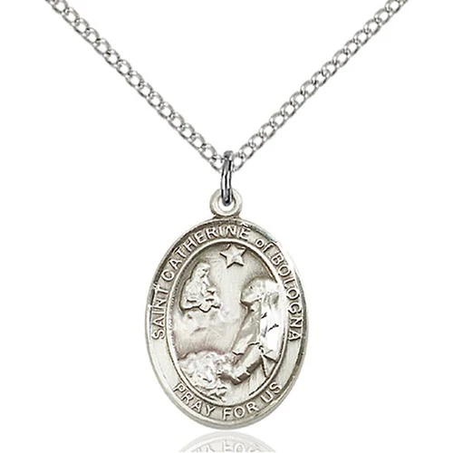 Sterling Silver St. Catherine of Bologna Pendant w/ Chain