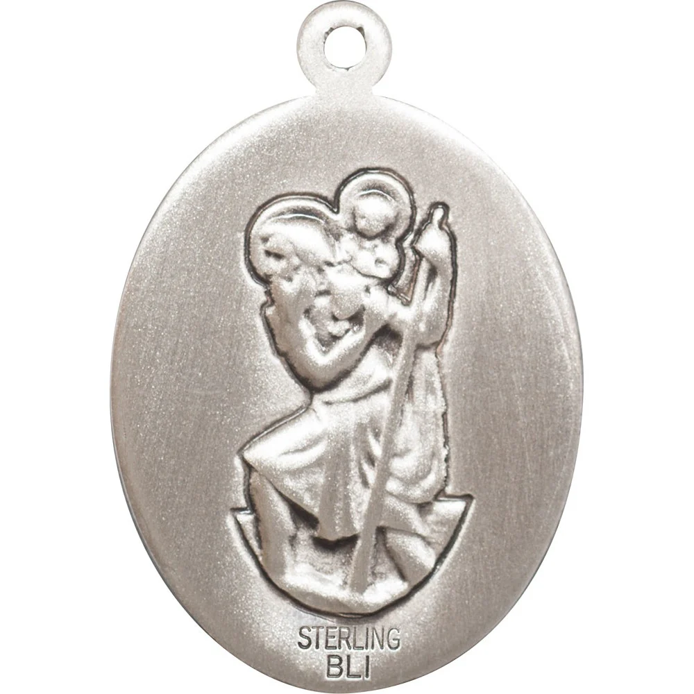 Sterling Silver St. Christopher Medal w/ chain - Golf - Image 2