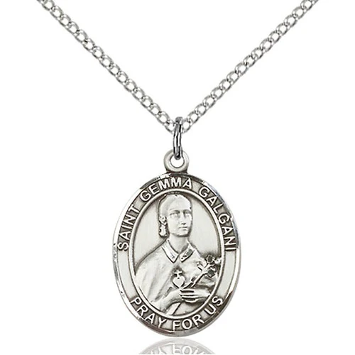 Sterling Silver St. Gemma Galgani Pendant w/ Chain