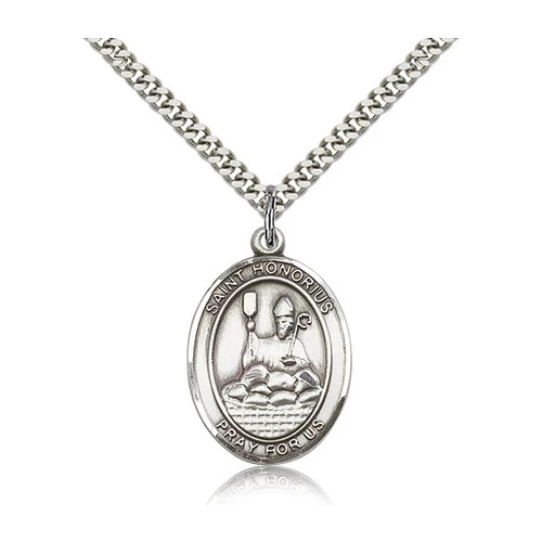 Sterling Silver St. Honorius Pendant w/ chain