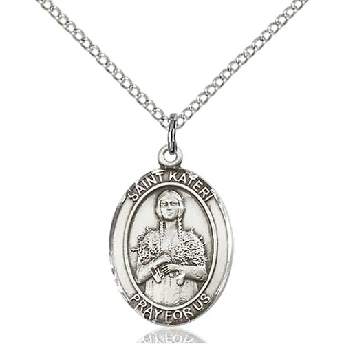 Sterling Silver St. Kateri Pendant w/ Chain