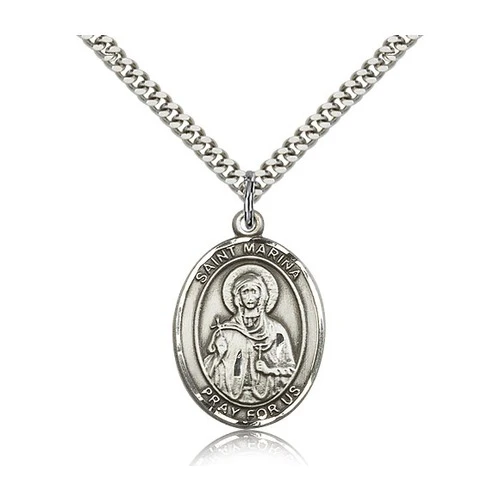 Sterling Silver St. Marina Pendant w/ chain