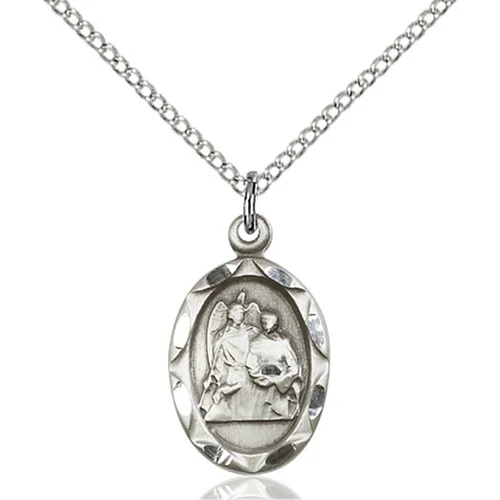 Sterling Silver St. Raphael the Archangel Pendant - 2507956