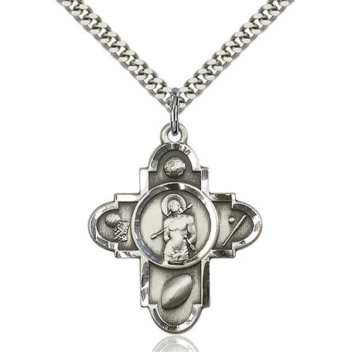 Sterling Silver St. Sebastian Pendant / Sports 5-Way