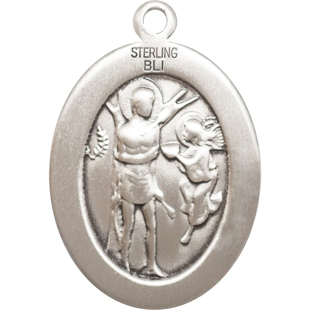 Sterling Silver St. Sebastian Pendant w/ chain-Surfer