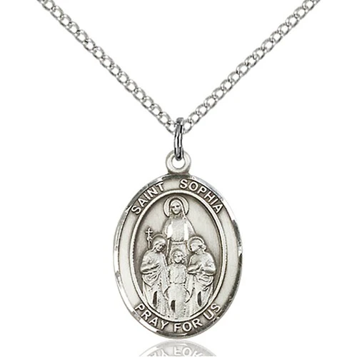 Sterling Silver St. Sophia Pendant w/ Chain