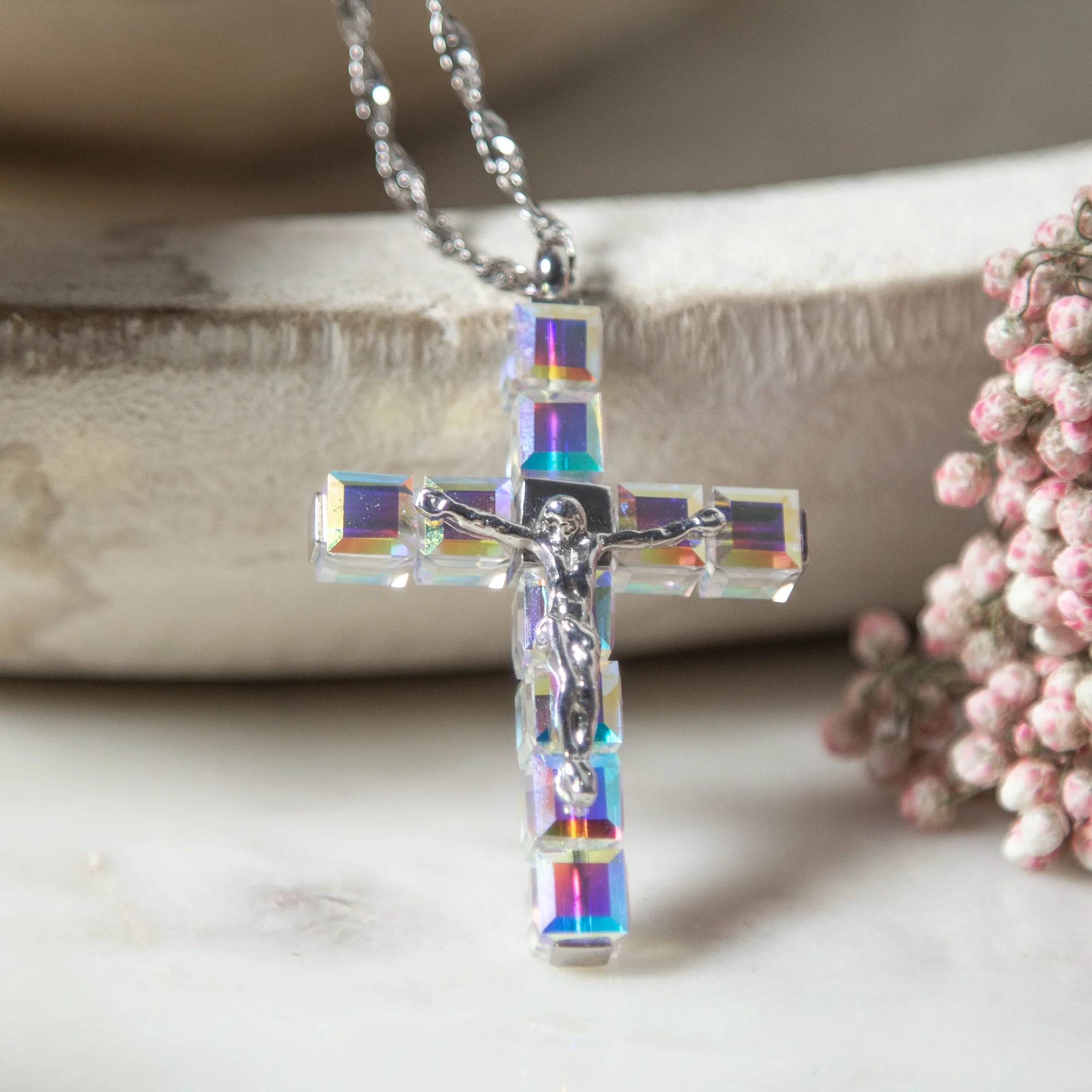 Swarovski Crystal & Sterling Silver Cross Pendant - Image 2
