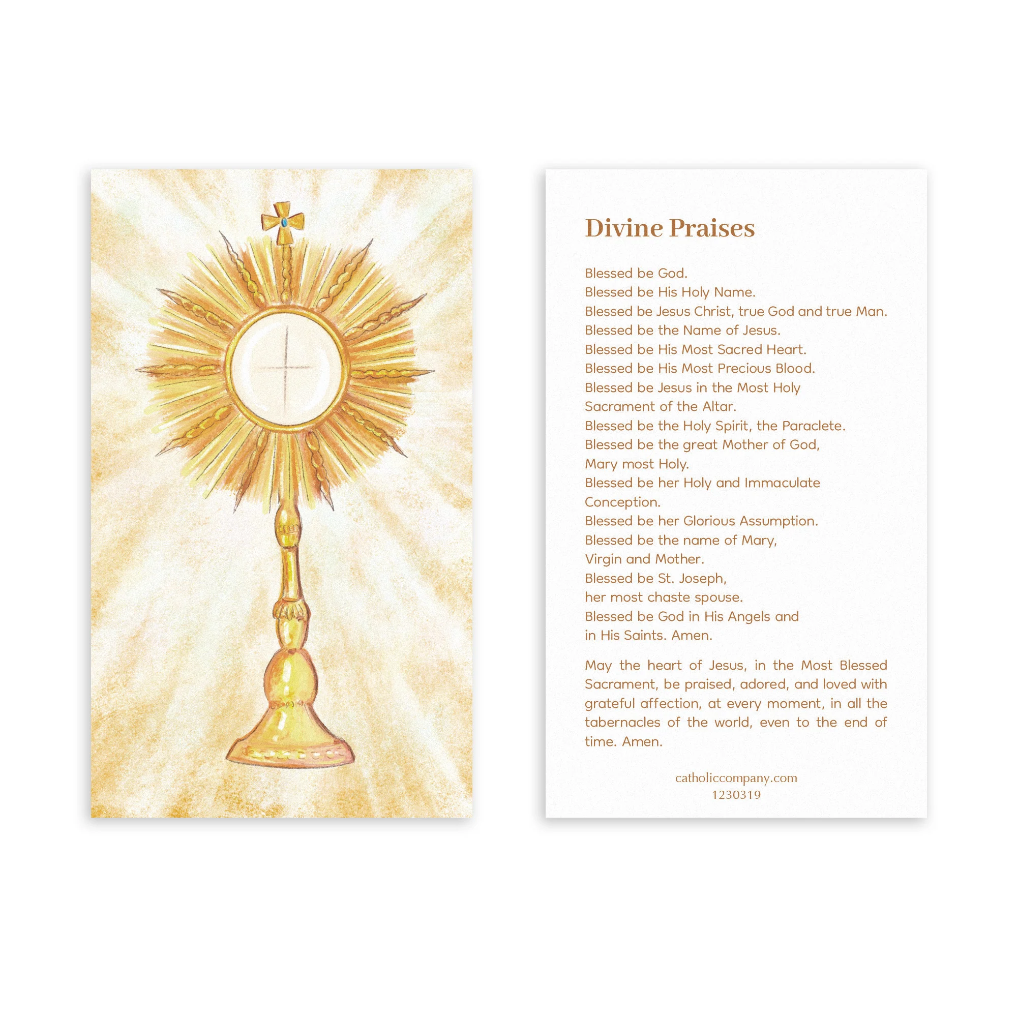 The Divine Praises Prayer Card - Image 2