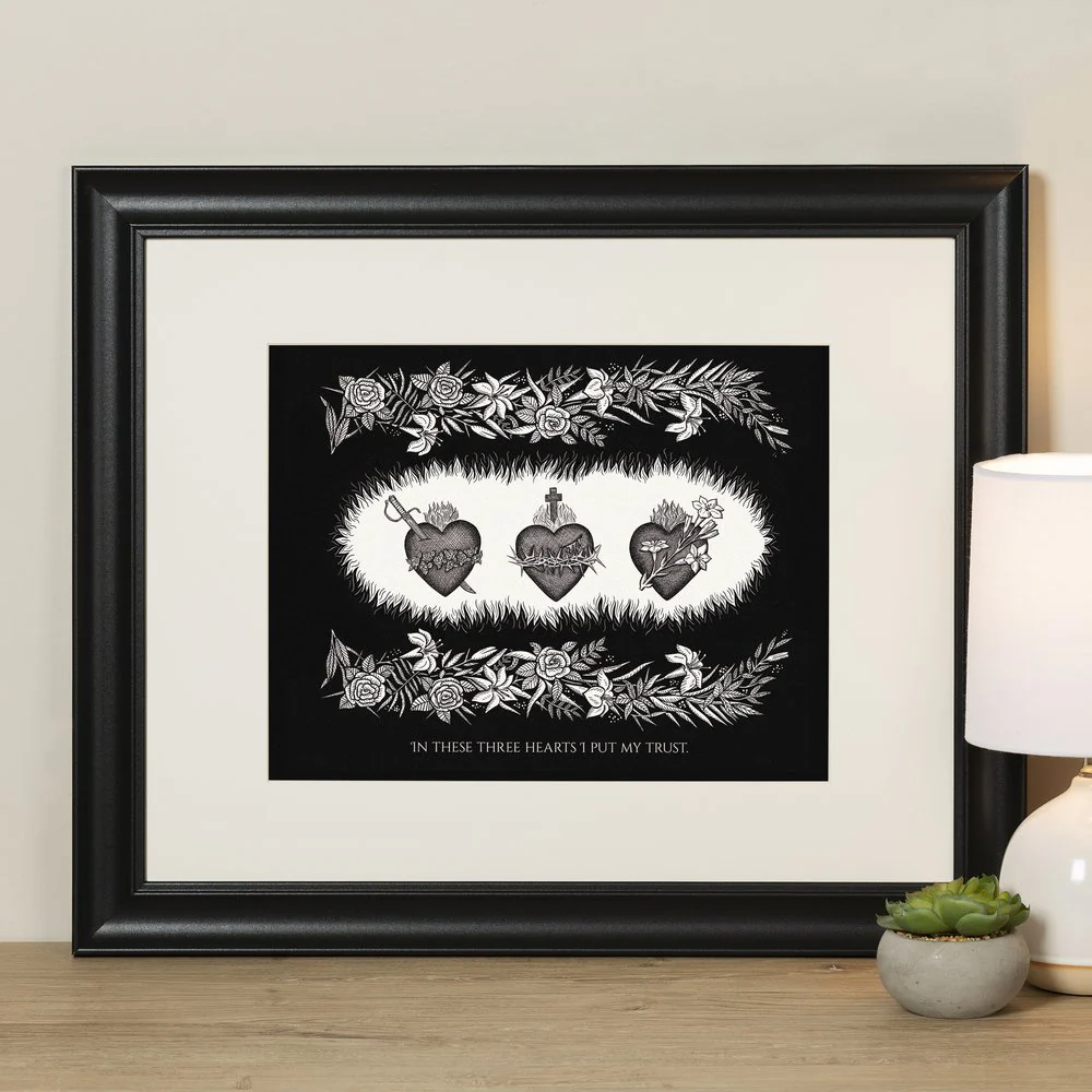 Three Hearts Framed Print - 16x20