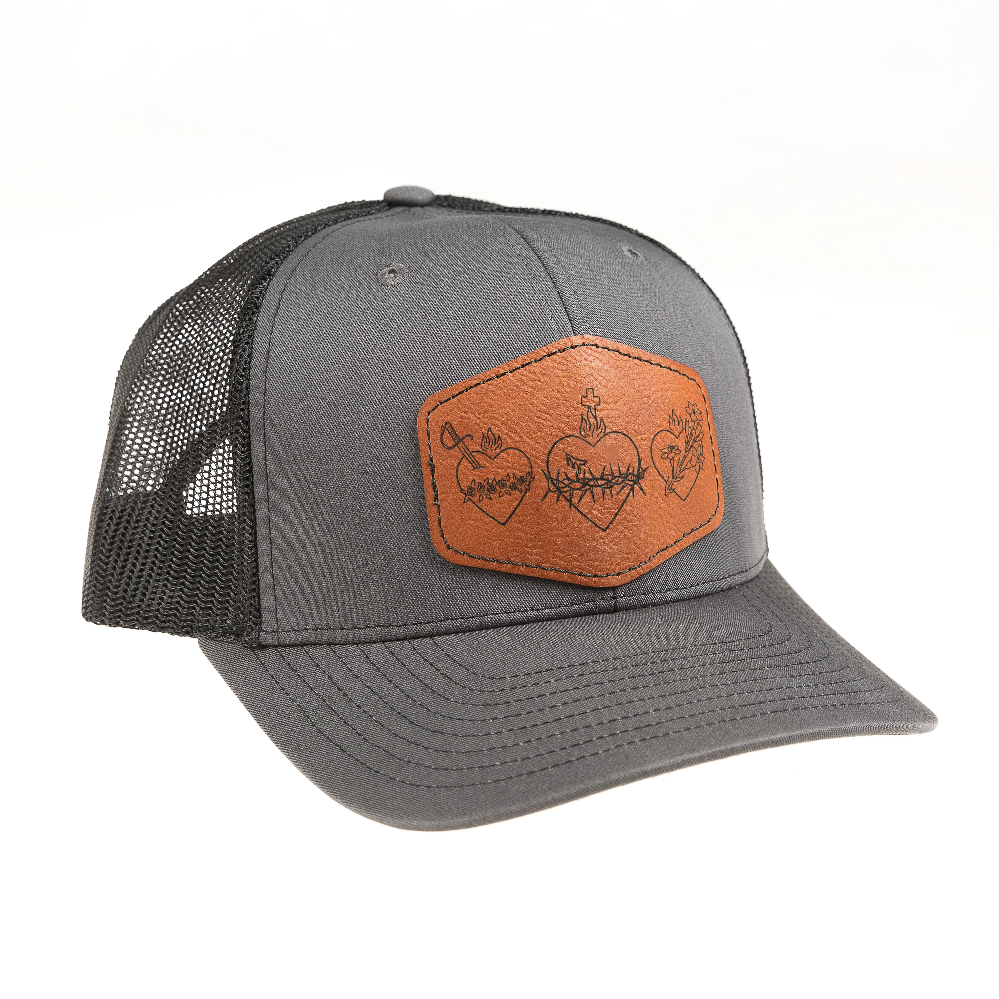 Three Hearts Leather Patch Ball Cap - Image 4