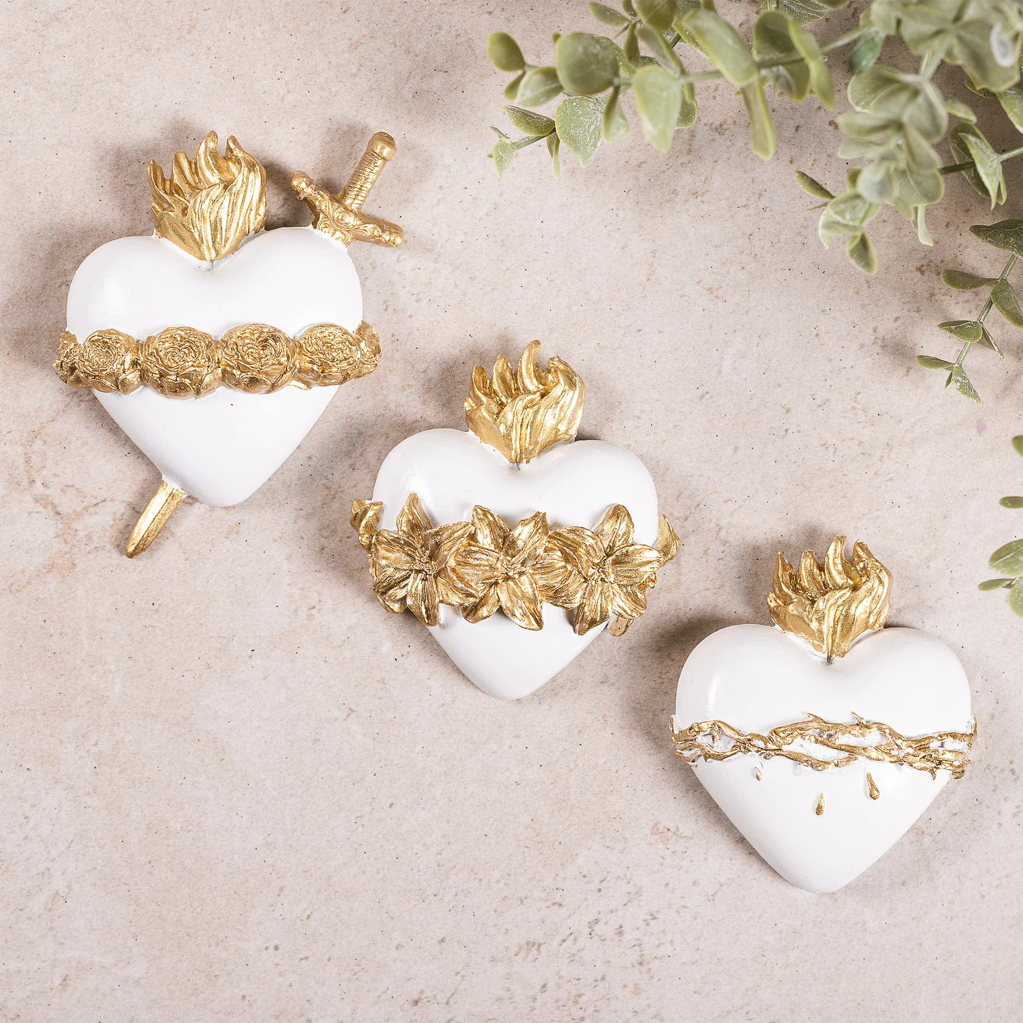 Three Hearts Wall Plaques - Multiple Finishes - Image 2