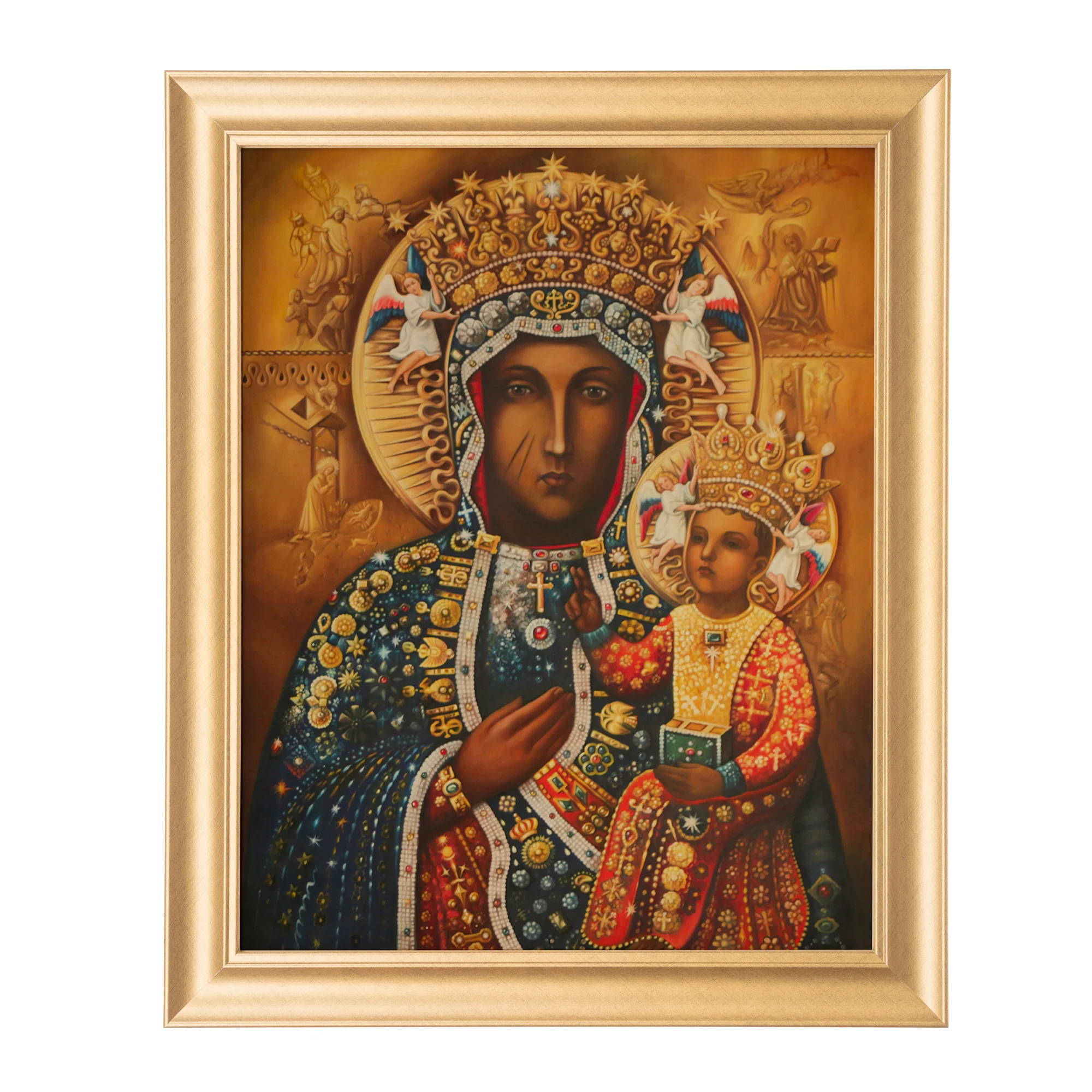 Virgin of Czestochowa Antique Gold Framed Print - Multiple Sizes - Image 4