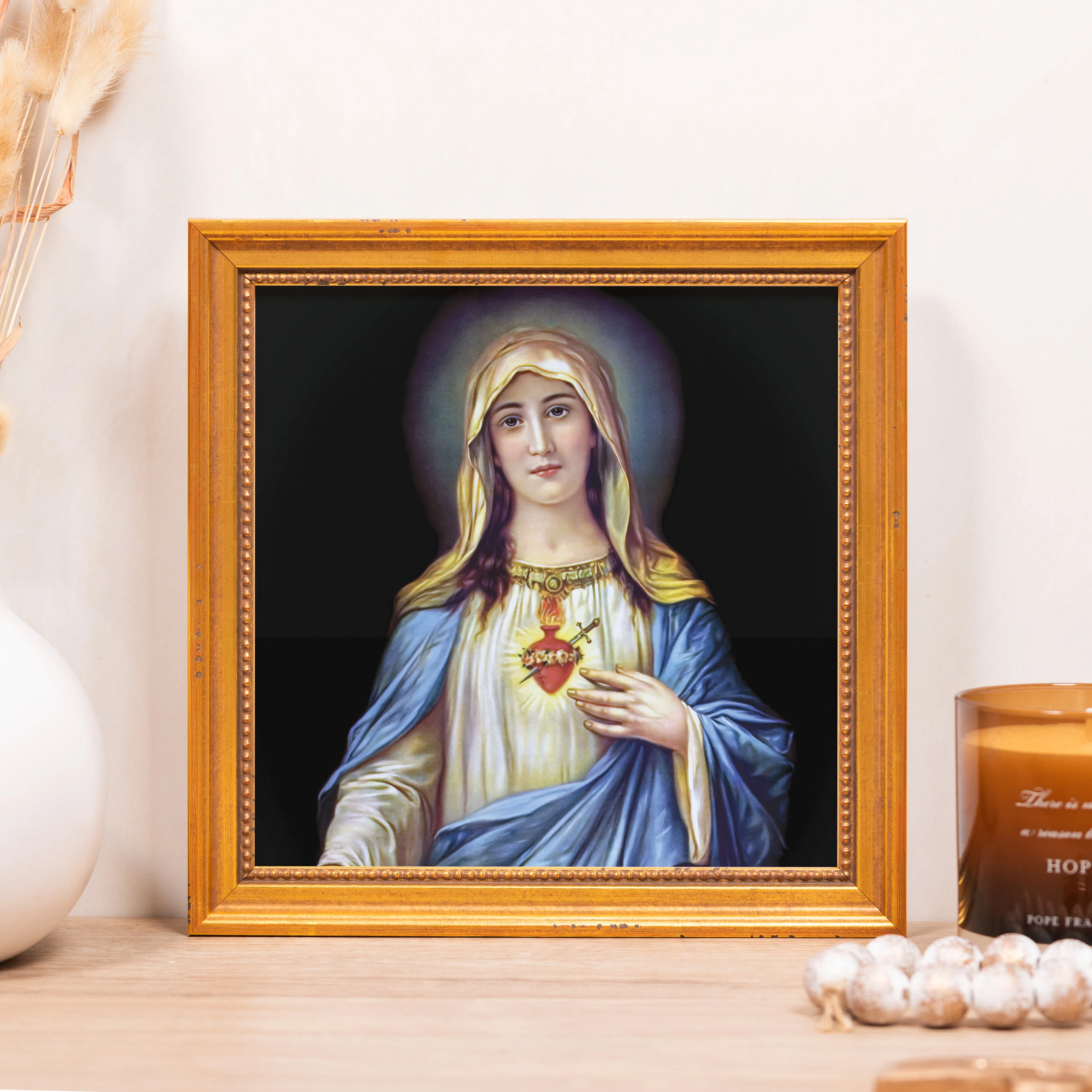 Zabateri's Immaculate Heart Framed Canvas - Sacred Mini Collection - Image 4